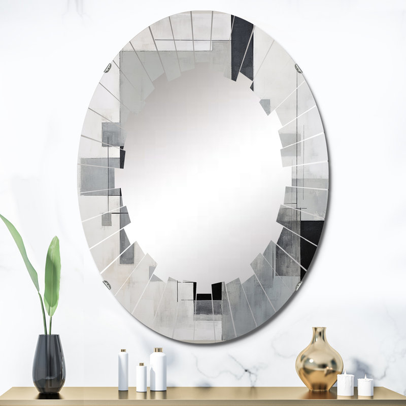 Tinmouth - Miroir mural moderne ovale, 36 po x 24 po