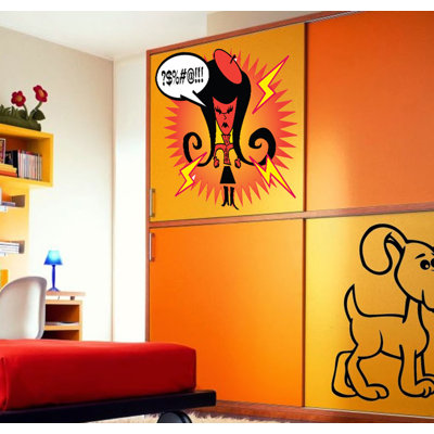 Angry Girl Wall Decal Angry Girl Wall Sticker Angry Girl Wall Decor