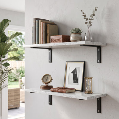 Heavy Duty Black L-Shaped Steel Shelf Brackets, 4.2mm Thick Wall Mount Support, 3 Sizes for Floating Wall Storage Shelves