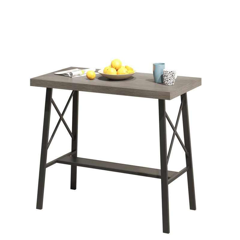 Table de bar d'extérieur rectangulaire L 40,6 po x l 21,7 po Roca, Gris