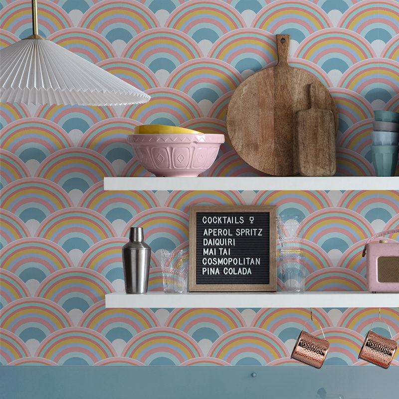 Geometric Wallpaper Double Roll, Sky