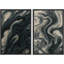 Art mural abstrait, ensemble de 2 reproductions d'art encadrées sur toile-118759346-118759345