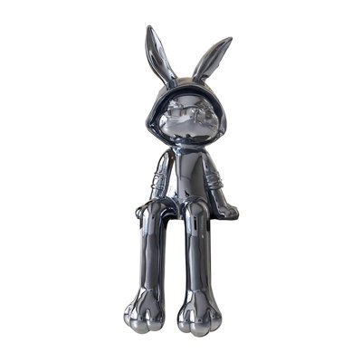 Luxury-Luxurious Electroplated Resin Sitting Rabbit Decorative Item