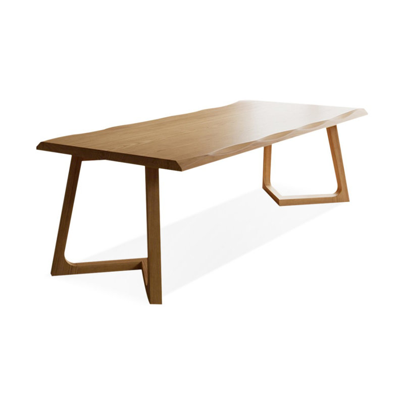 Burlywood Rectangular Solid Wood Writing desk, 29.53" H x 86.61" W x 35.43" D