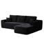 Canapé d'angle Cloud 104 po avec méridienne en L, poches latérales, assise profonde, mousse haute résilience moelleuse, soutien à ressorts, aucun assemblage requis, pour un confort optimal au salon. Revêtement en velours côtelé de qualité, style moderne et modulaire, luxe.
