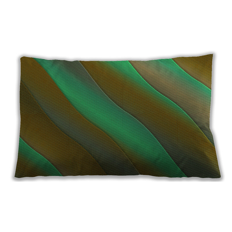 Coussin lombaire rayé, Microsuède, Orange