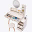 Table de coiffeuse + tabouret rembourré, miroir à DEL tactile, armoire de rangement grande capacité, 5 tiroirs, meubles de maquillage tendance, longueur réglable