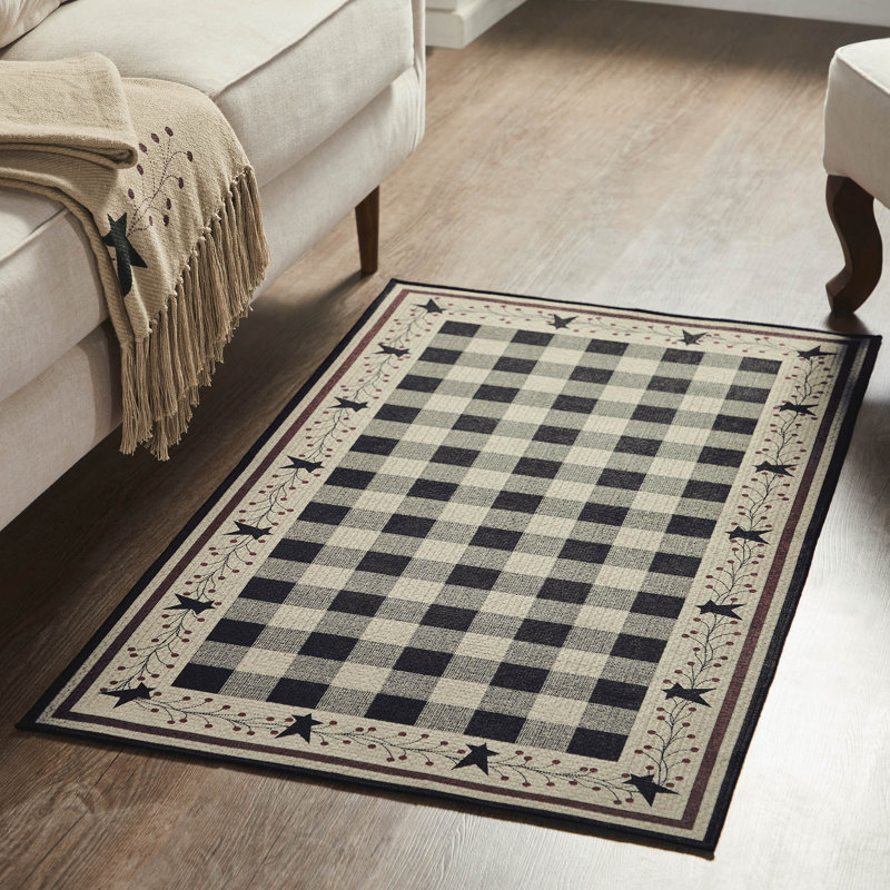 Quint Flatweave Washable Plaid Indoor / Outdoor Rug
