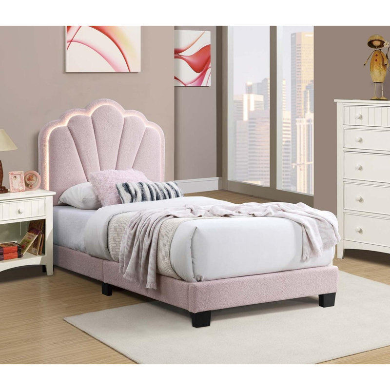 Lit plateforme moderne, Twin, Rose