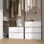 Ensemble de 2 tables de chevet, petite commode pour placard, table d'appoint avec tiroirs, blanc, 23,6 po