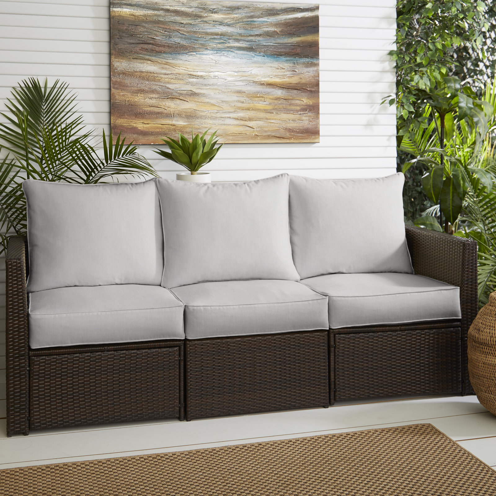 23" Sunbrella® Seat and Back Cushion, Cast Pumice Sunbrella® Plainweave