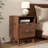 Nightstand Set of 2, Bed Side Table Set of 2 with Charging Station, Fluted Wood Night Stand, 25.4'' X 19.7'' W X 15'' D (Set of 2)-2027646375