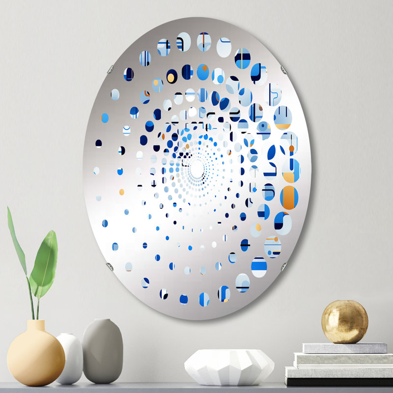 Miroir décoratif cobalt bleu et blanc, L 20 po x H 30 po