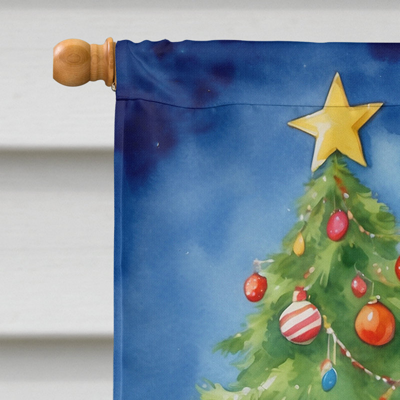 Drapeau de Noël maison de renne, Épagneul Springer anglais
