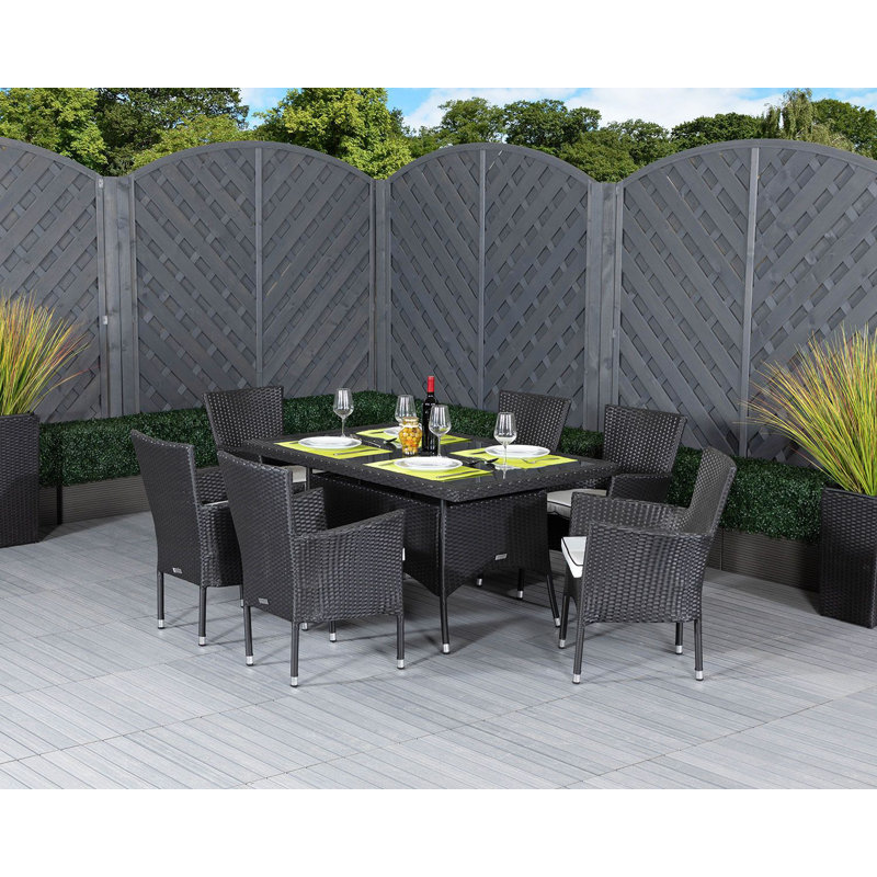Felder 6 - Person Patio Dining Set with Rectangular Table , Cushions Included