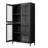 Classic Metal Storage Cabinet Display Cabinet With 4 Glass Doors 4 Shelves Cabinet Bookcase Side Cabinet For Home Office Living Room Kitchen Hallway - Black