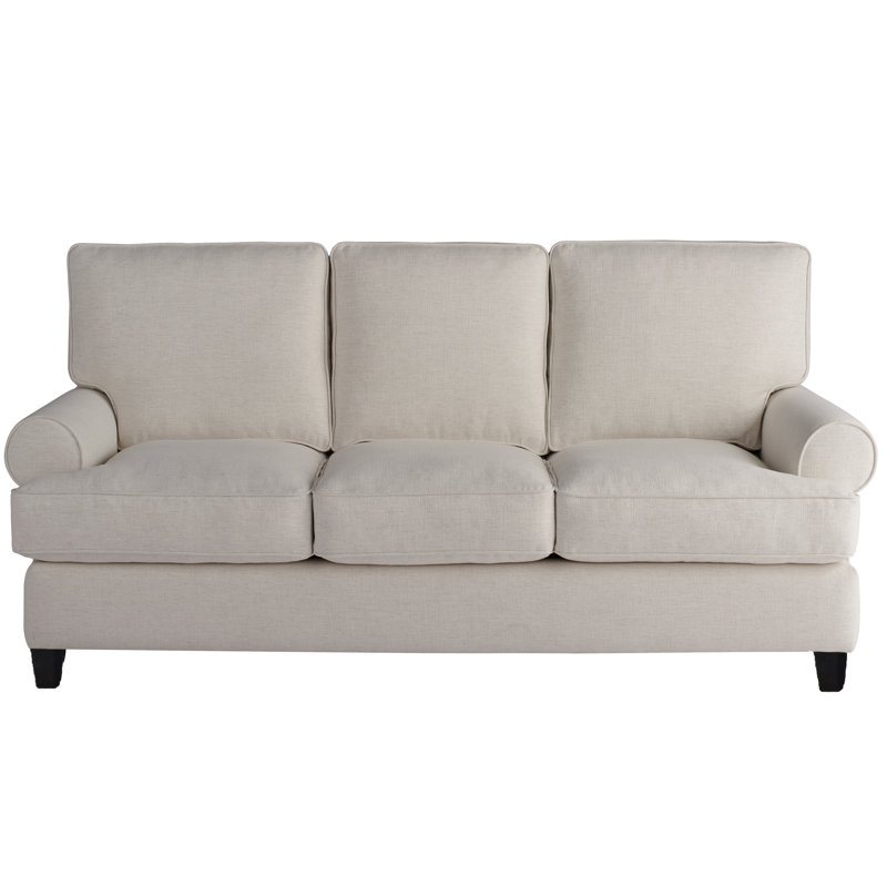 Blakely 81'' Cream Linen Upholstered Sofa with Round Arms