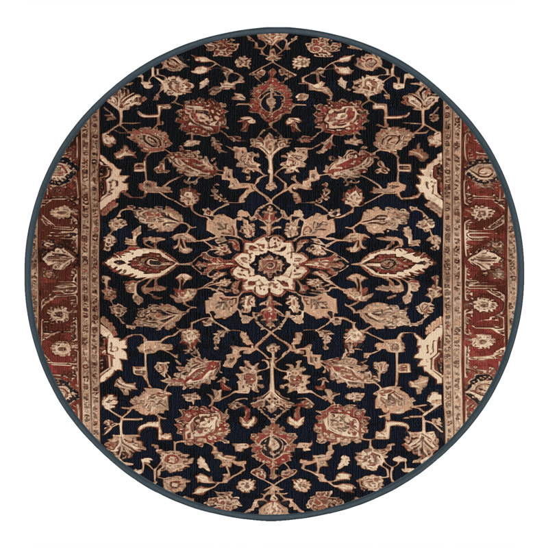 Tapis brun lavable à la machine, Rond 4 pi