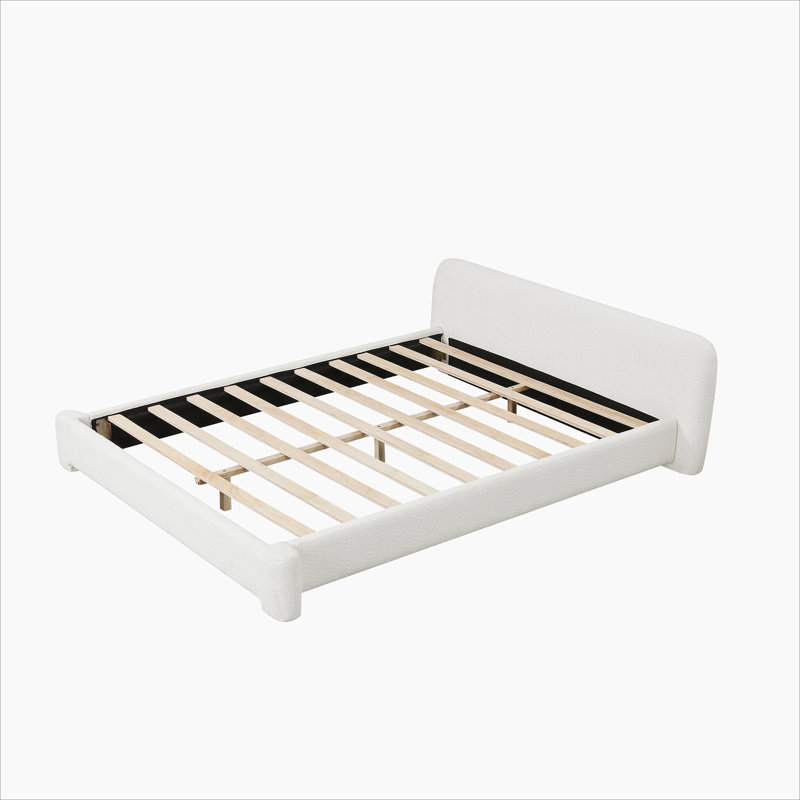 Lit rembourré confortable avec structure robuste, éléments de support multiples, assemblage facile et compatibilité avec les matelas, idéal pour toute chambre à coucher
