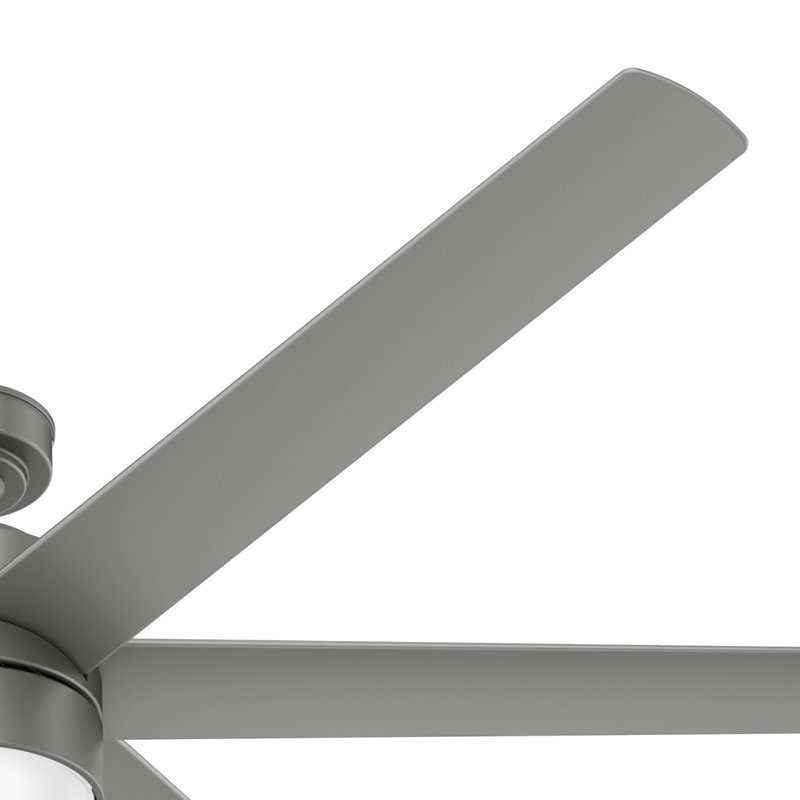 Solaria 72" Matte Silver Outdoor Ceiling Fan with LED Light and Remote