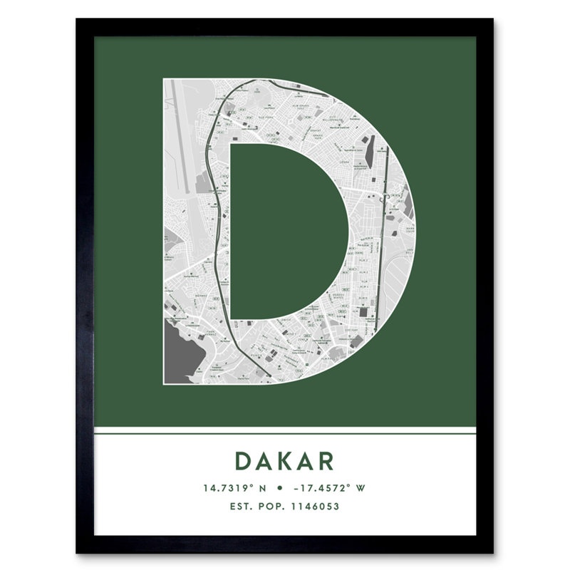 Dakar Senegal City - Single Picture Frame Typography