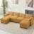 6-Piece Upholstered Corduroy U-Shape Sectional with Ottoman-239379979