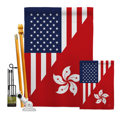 Double Sided 40'' H x 28'' W Polyester Flag Set
