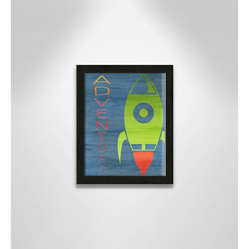 Space Explore 2, impression sur papier, H 10 po x l 8 po x P 1,18 po, Encadré de boîte à grain de bois noir