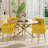 Azaryah Round Restaurant Dining Set, Modern Cross Pedestal Dining Table with Upholstery Velvet Dining Chair-2058369156-2061634646