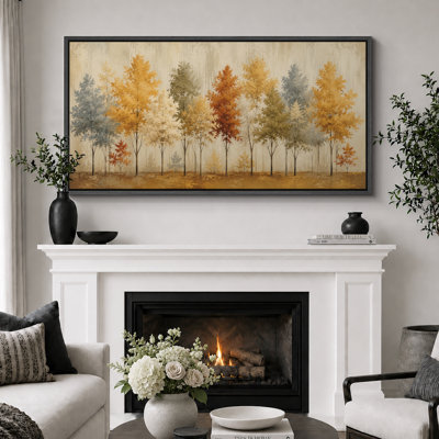«Autumn Tree Forest», art de la salle à manger, impression sur toile encadrée, 3 pièces, 16 po x 24 po x 3 pièces, 24 po x 36 po x 3 pièces