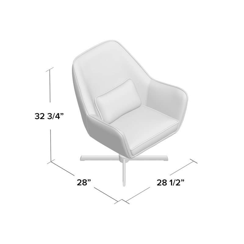 Ursuline 28.5" W Swivel Armchair, Velvet, Gold, Cream