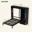 Lit escamotable avec armoire latérale réversible de gauche à droite, portes en acrylique, 4 tiroirs et armoires à tablettes de rangement multiples-133671870
