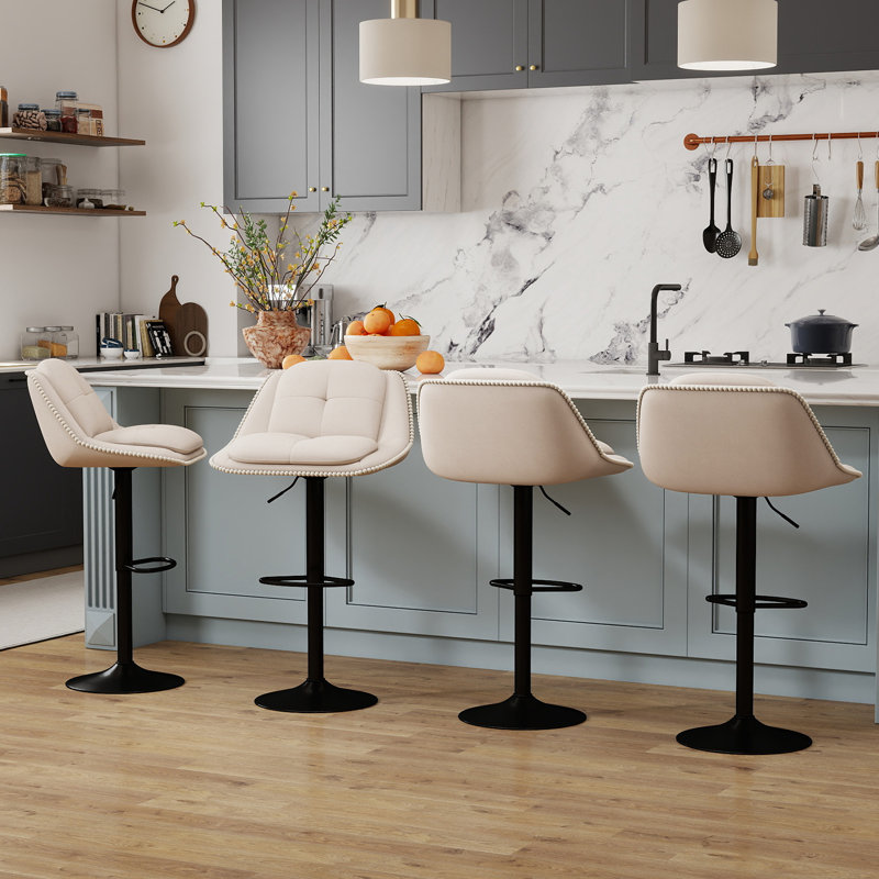 Upholstered Adjustable Height Bar Stool