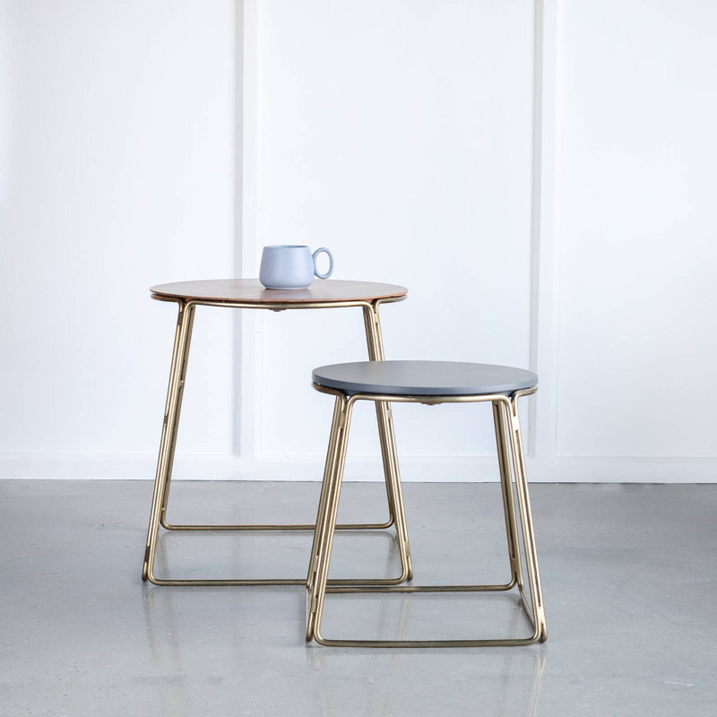 Table d'appoint | Tables en bois et ciment pour le salon