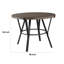 Table à hauteur de comptoir Rowl, plateau rond en bois brun de 48 pouces, pieds en métal