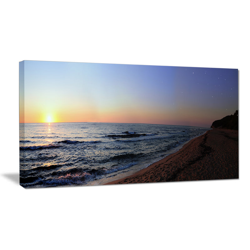 « coucher de soleil », reproduction de photo sur toile tendue, H 20 po x l 40 po x P 1po