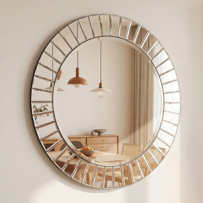 Miroir mural rond en biseau moderne Meira