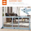 Barrière pour animaux l 72 po x H 26,96 po, largeur réglable, pour chiens, chats, maison, barrière de couloir, H très large autoportant bleu-gris, patio