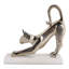 Statuette de chat moderne et décontractée en métal avec base en marbre - Objet décoratif pour étagère ou salon - 18 cm, doré