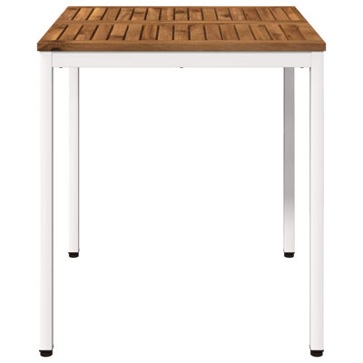 Acacia Metal Base Dining Table