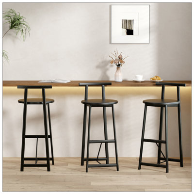 3 tabourets de bar à hauteur de comptoir en bois 3 pièces