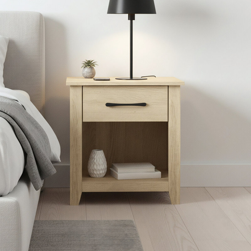 Walter 20.3" 1 Drawer Nightstand, Oslo Oak