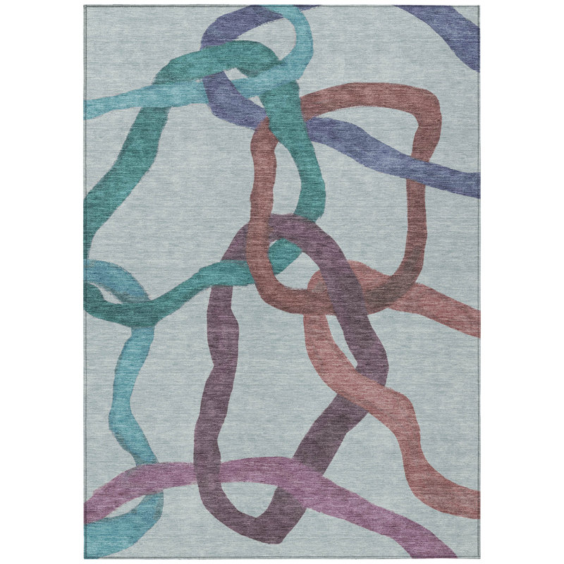 Machine Washable Indoor/Outdoor Jozwiak ACN2394 Abstract Rug, Rectangle 10' x 14'