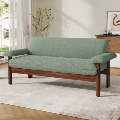 Loveseat with Armrest Pillows and Sturdy Wooden Legs