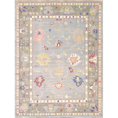 Oushak Hand Knotted Wool Floral Area Rug