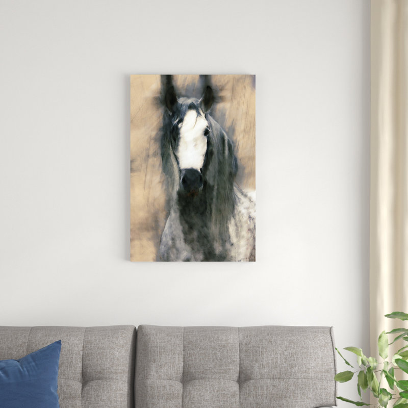 Cheval mélangé II, H 18 po x l 12 po