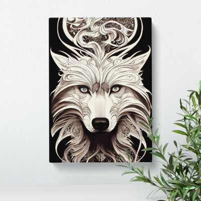 Wolf Art Deco No.1 - Wrapped Canvas