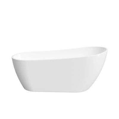 Baignoire de trempage autoportante en acrylique avec drain et trop-plein de 67 po, 71 gallons