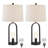 Ensemble de lampe de table noire 26 po avec prise Kropp