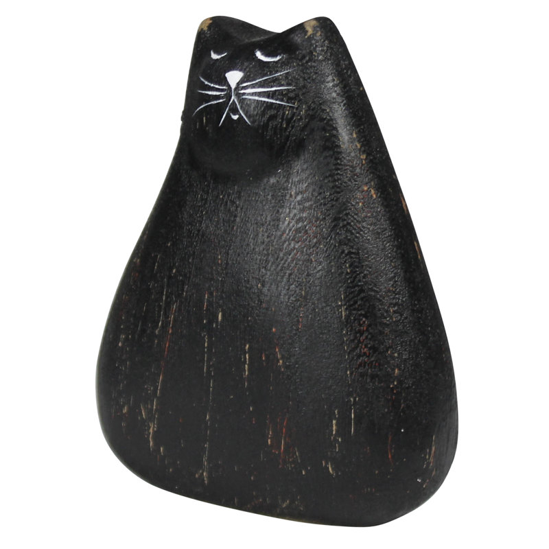 Cat, Wood, 6" H x 2" W x 5" D